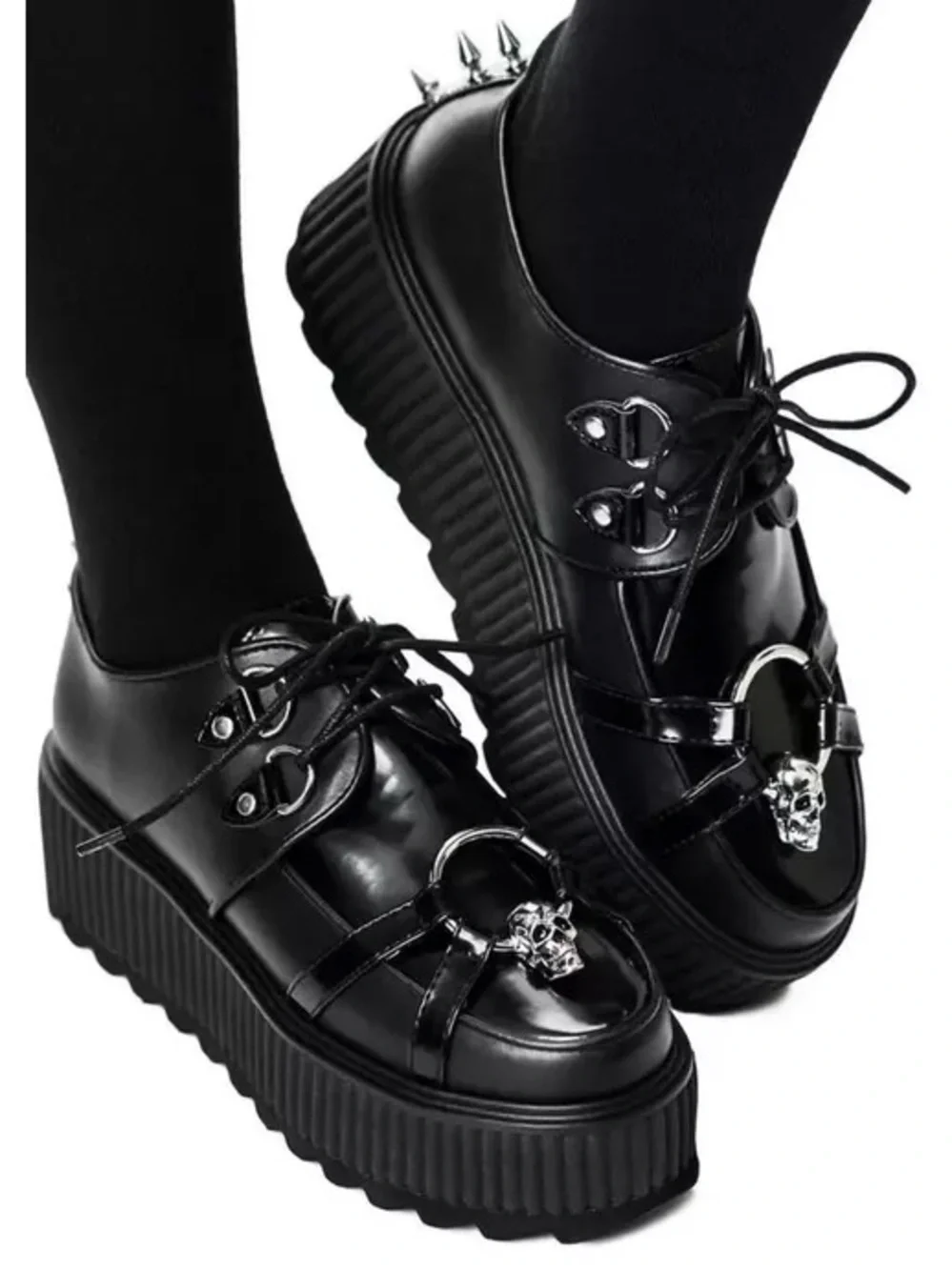 Killstar Black Skull Creepers platform shoes 38 EU goth emo witchy punk